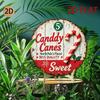 Vintage Metal Tin Sign Candy Cane Stripes Rustic Wall Art Christmas Kitchen Decor