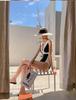 Japanese & Korean Women's Slimming Triangle One-Piece Swimsuit 2023 - New Style, Tummy Control, Conservative Design for Hot Springs