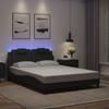 VidaXL Bed Frames with LED Lights, Upholstered Bed with Headboard, Double Bed, Adult Bedroom Bed, Modern, Black 120x200 Cm 3214008