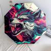 Roaring Wolf  Pattern, Automatic Folding Umbrella, Portable and Foldable Design, 8 Ribs, a Christmas or Birthday Gift.