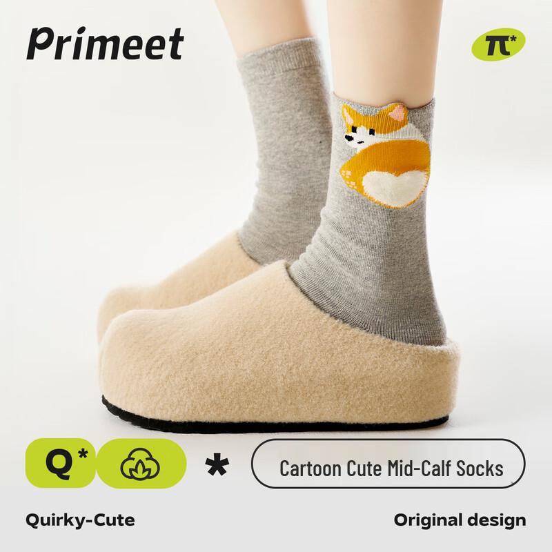 PRIMEET Women s Cute Cartoon Seamless Mid-Calf Socks One Size (EU 36-39)