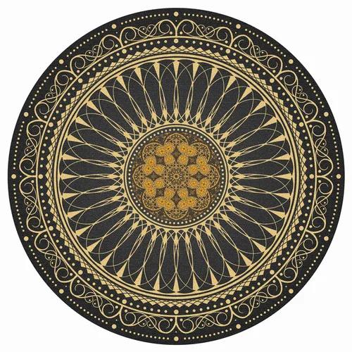 Persian Style Living Room Decoration Carpet Retro Round Rugs for Bedroom Home Chair Floor Mat Large Area Non-slip Washable Rug