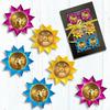 Set of 1BOX Lotus Shaped Small Brass Diya for Puja (6Diyas 3inch Multicolor Petals) Center Wick Holder Pital Akhand Deep Vilakku for Home Décor,