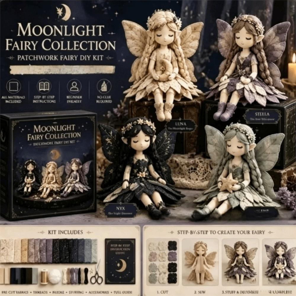 Floral Print DIY Quilted Fairy Kit Handmade Patchwork Tabletop Tree Set For Beginners