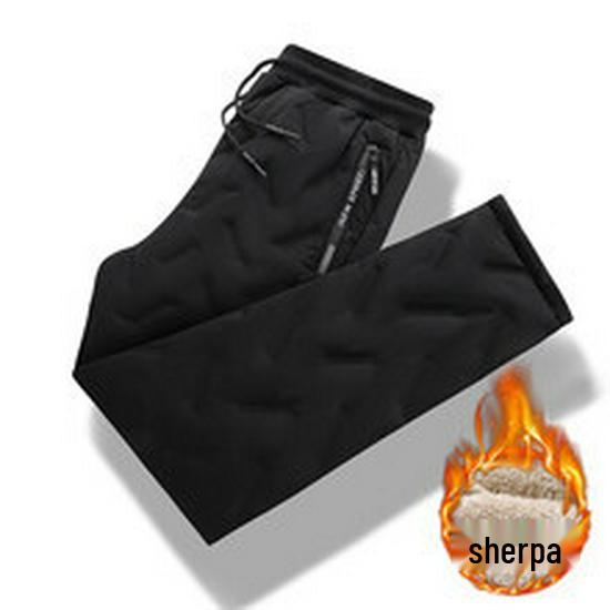 

2023 Чоловічі Вільні Плюшеві Товсті Зимові Штани зі Шкіри Ягняти - Теплі, Великі Спортивні Штани Прямого Крою 4XL