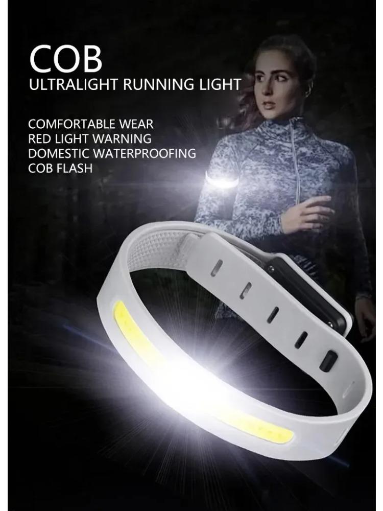 COB LED Armband Light 350mAh 500LM Sport Night Running Warning Arm Leg Wristband Light Type-C USB Rechargeable IPX4 Waterproof