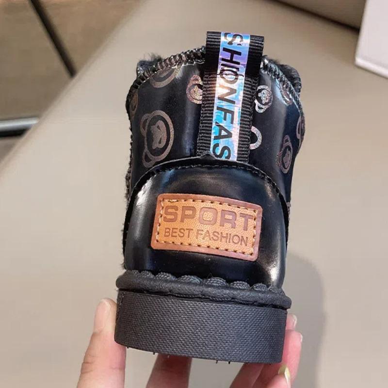 Girls' Snow Boots New Winter Soft Soles with Wool Thickened Princess Shoes Children Boys Cotton Shoes