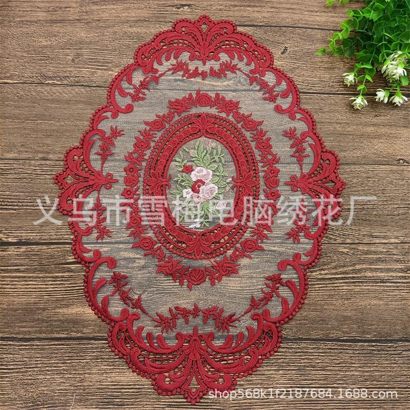 Tischset im nordischen Stil, bestickte Tischdecke, dekoratives Tischset, Heimdekoration, Esstisch, Retro-Spitze, Couchtischset