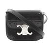 Mini Triomphe Shoulder Bag 2-way Clutch Black leather/Sequin Women Used