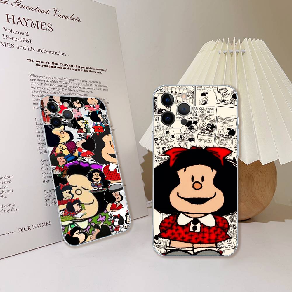 Cartoon Mafalda Handyhülle Für IPhone 17 16 15 14 11 12 13 Mini Pro XS Max Plus Hülle Schale
