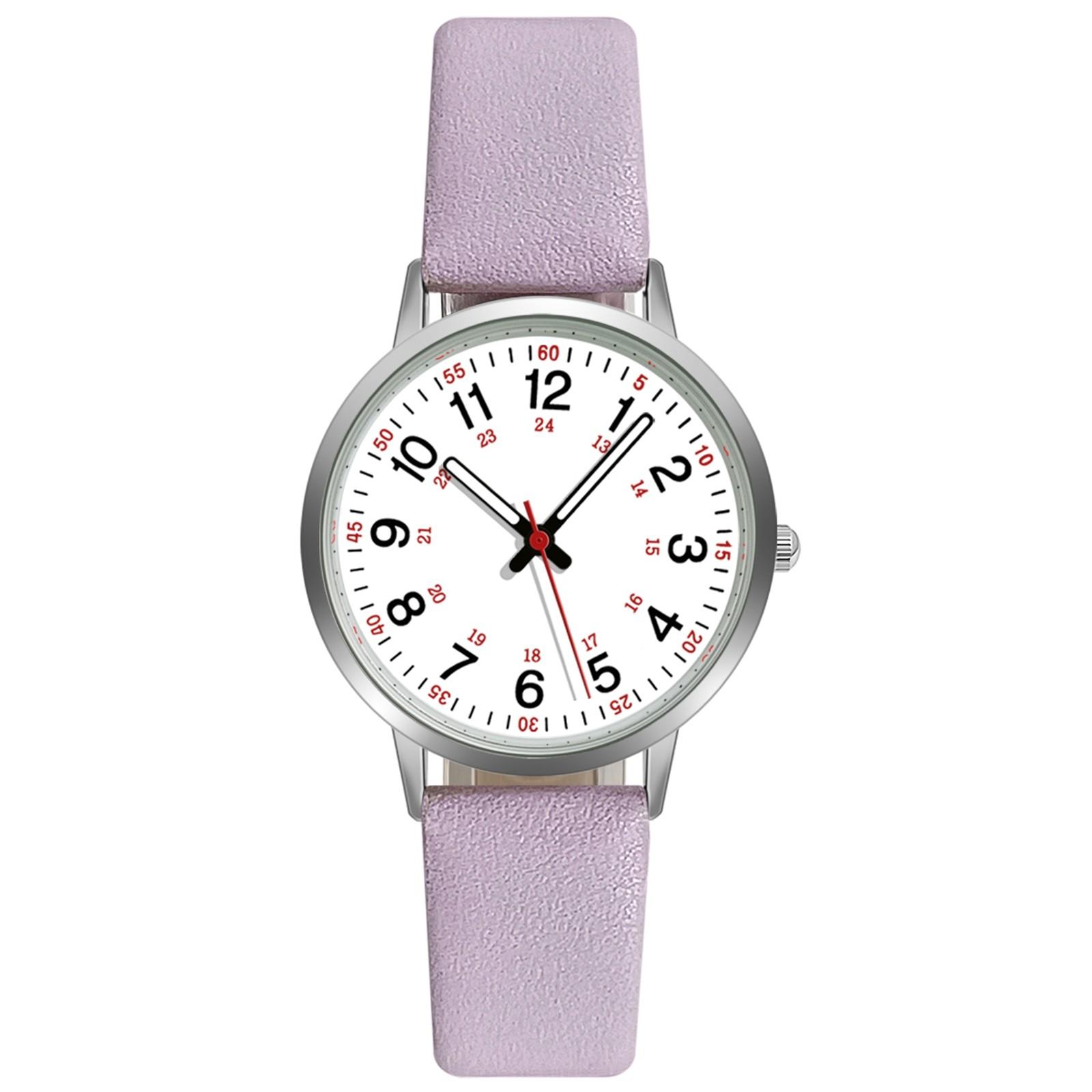 

(Курица Кунг Пао)Женские часы с кварцевым циферблатом, цифровые часы со светящимся указателем, часы для женщин и девочек One Size фиолетовый