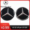 Heißer Autoaufkleber für Mercedes Benz A B C E S R SL ML GL GLA GLK-Klasse Frontgrill Spiegel Emblem Glänzend Schwarz und Chrom Silber 3D