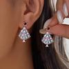 Sparking Snowflake Firework Stud Earrings For Women Rhinestone Exquisite Zircon Piercing Earring Party Charm Jewelry
