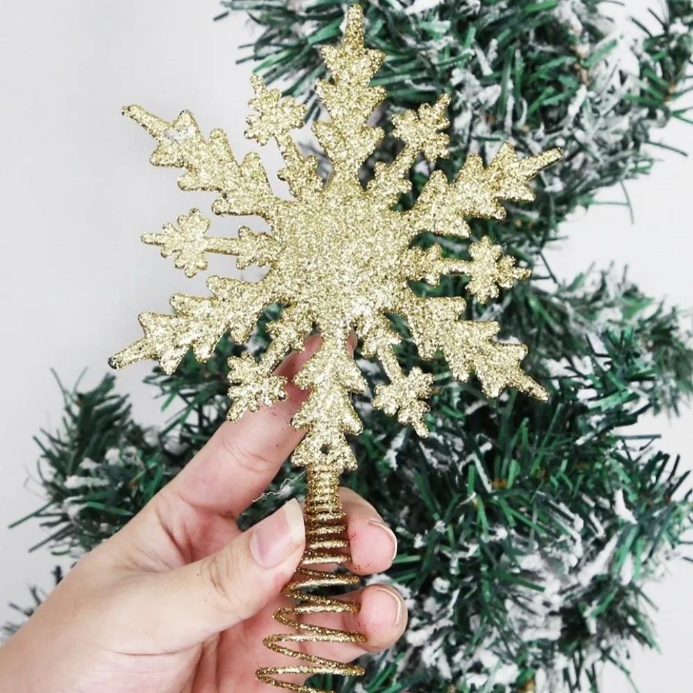 Gifts Snowflake Christmas Tree Toppers Hollowed-out 3D Snowflake Ornament Multi-layer Xmas Props Christmas