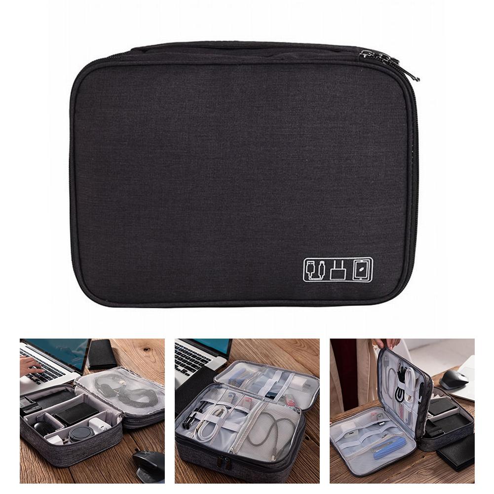 Travel Cable Storage Bag Compact USB Gadget Organizer Bag Multi-Pocketed Tools Accessories Versatile Application