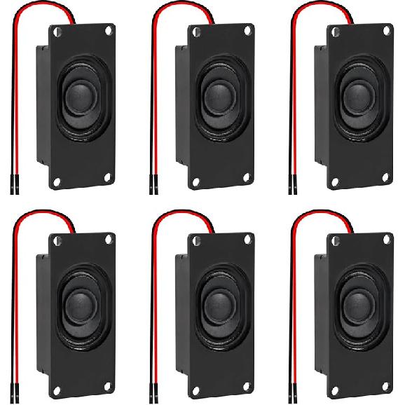 6pcs 3 Watt 8 Ohm Mini Speaker 8ohm 3w Loudspeaker Full-Range Cavity Micro Speakers with Separating Interface 3.3V 5V for Small Electronic Projects