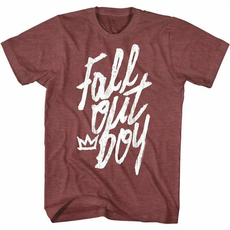 Fall Out Boy Mens T shirt FOB Crown Logo Men s T shirt 4XL