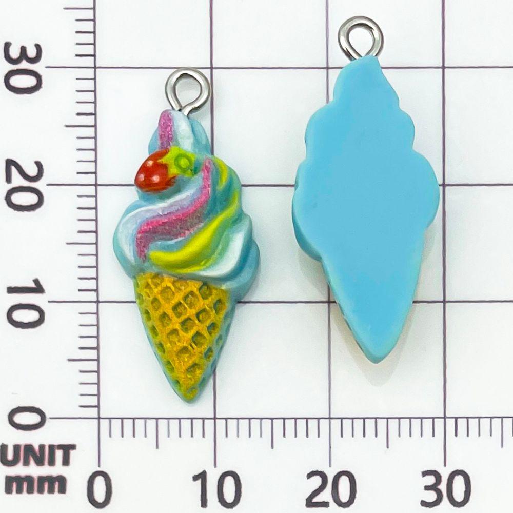 12-Color Resin Ice Cream Cone Charms for DIY Jewelry