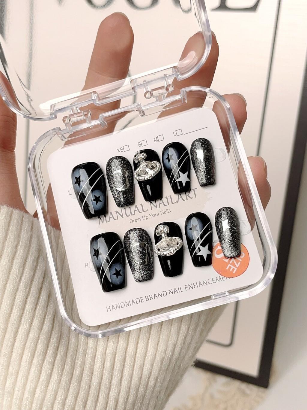 

Stickers Art Nail Unique Handmade Starry Empress Sparkling Sweet And Dark Cool L