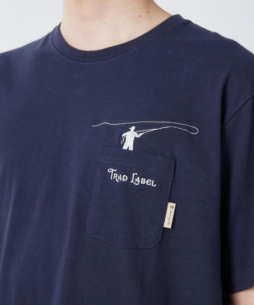 Trad Label Cast Light Short Size INDIGO [Snow Peak] T-Shirt SPTL-TS-26SU903 T-shirt, Sleeve, Men's/Women's, M,
