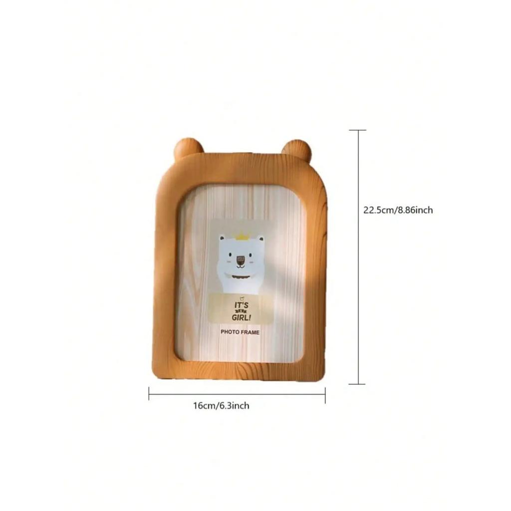 5x7 Ramka na zdjęcia w stylu drewna plastikowego do ekspozycji na ścianie i stole, wystrój domu z kreskówek