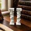 White Corinthian Column Ornament, 3D Printed Flower Vine Column Statue, Roman Column Desktop Ornament for Home Desk Shelf Decor