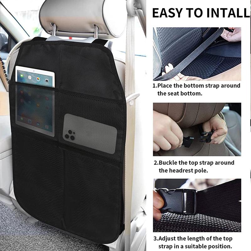 1/2Pc Baby Kids Car Safety Seat Protector Mat Kick Mats Cushion Seat Back Protective Cover Non Slip Storage Bag Pocket Organizer