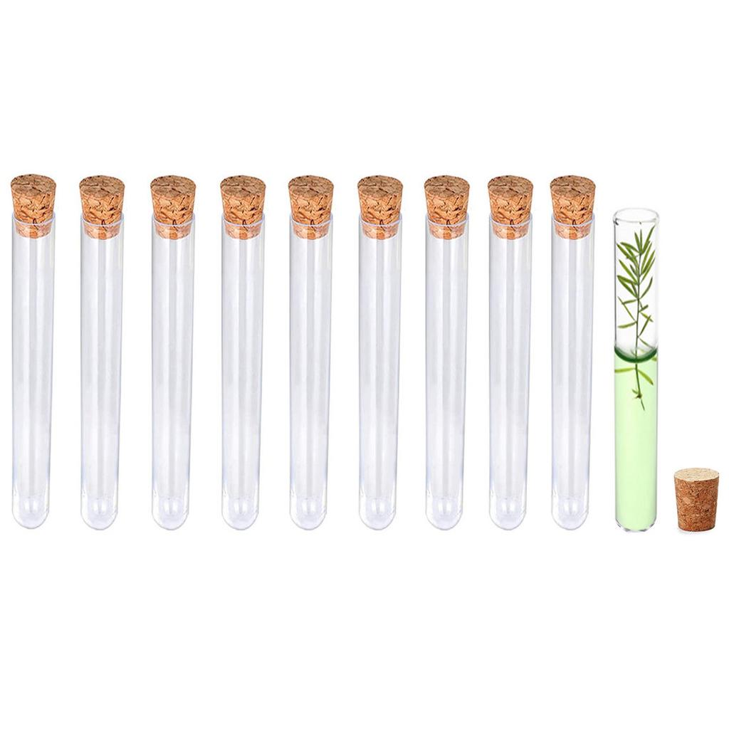 10 provette in vetro borosilicato con fondo rotondo, provette in vetro trasparente per esperimenti scientifici, decorazioni, propagazione delle piante e regali per le feste