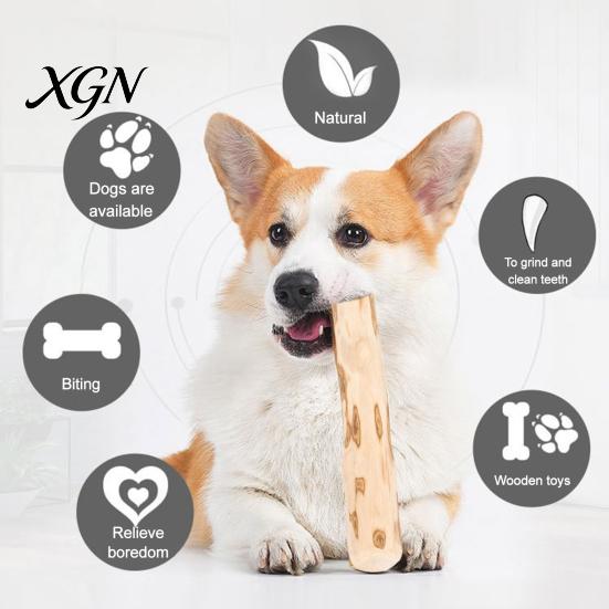Interaktives Hundespielzeug für drinnen Kaffeoholz Kauspielzeug, Holz Welpen Zahnen Natürlicher Angstlindernder Stick, Zahngesundheit Spielzeug Klein Mittel