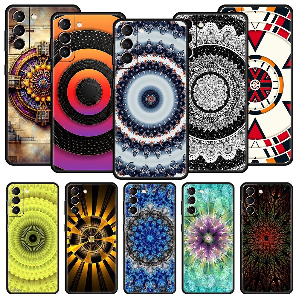 Retro Circular Totem Design Phone Case Cover for Samsung Galaxy S26 S25 S24 S23 S22 S20 S21 FE Ultra S25 Edge Plus 5G Soft TPU