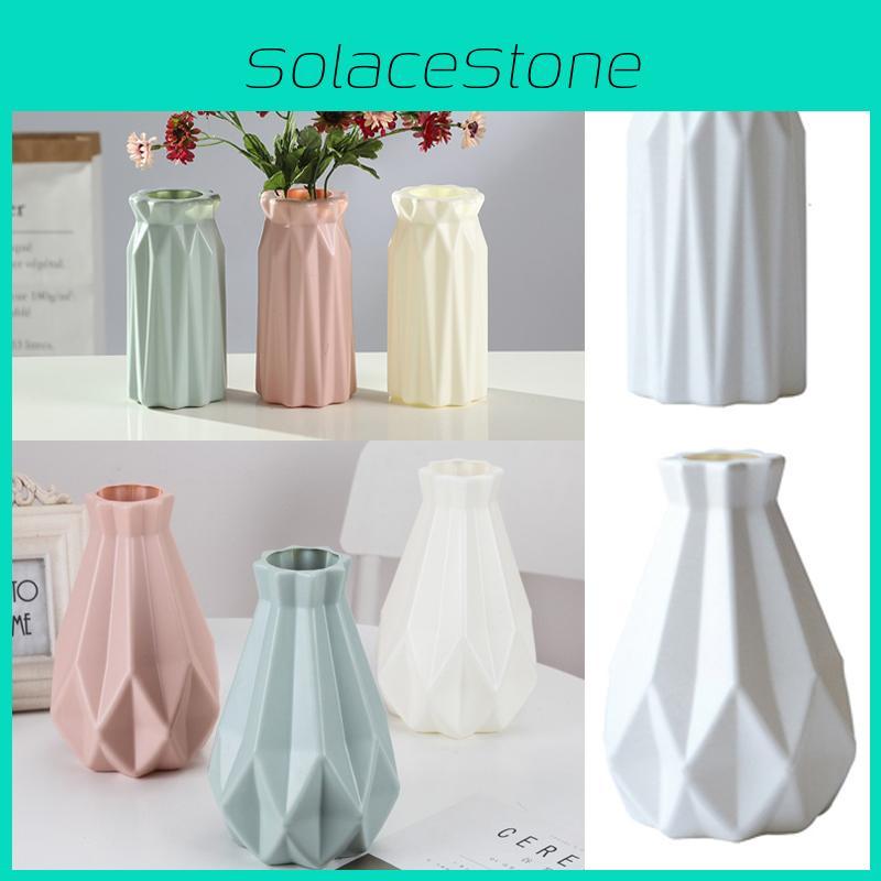 Elegant Origami Plastic Vase Imitation Ceramic Flower Pot For Stylish Home Decor