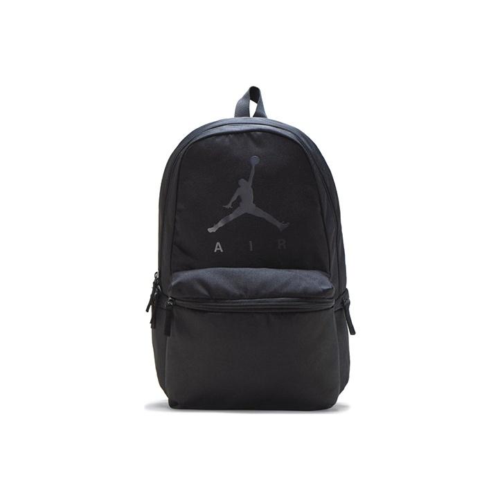 Jordan Men's Black Basic Air Logo Zipper Basketball Backpack Unisex Backpack 9A0289-023