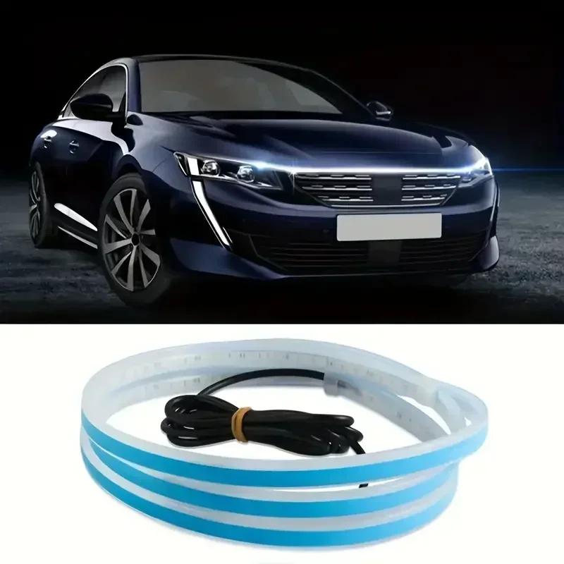 Shine Starting LED Car Hood Light Strip Auto Engine Hood Guide Decorative Ambient Lamp 12v Modified Car Daytime Running Light