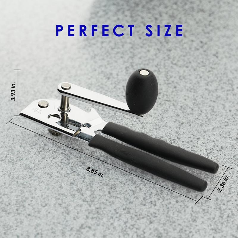 Commercial Can Opener Hand Crank Can Opener Manual Heavy Duty with Comfortable Extra-Long Handles Oversized Knob