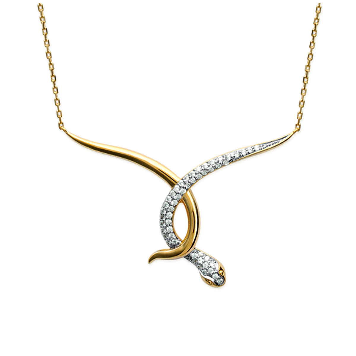 

Les Trésors De Lily [N0011] - Позолоченное колье Temptation из белого золота - 54x36 мм