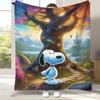 Cute Snoopy Dog Cartoon Flannel Blanket,Ultra Soft Warm Plush Throw for Home Bedroom Bed Sofa Cover Camping Picnic gift