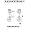 High Quality Zircon Clip On Earrings for Women Fashion Classic Elegant Simulated Pearl Pendant Ear Clips Bridal Banquet Jewelry