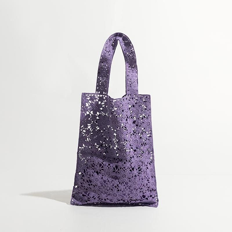 Ladies Shoulder Bag Luxury Summer Beach Bag Cute Fashion Hollow Flower Tote Bag Elegant Handbag Big Shopping Bag