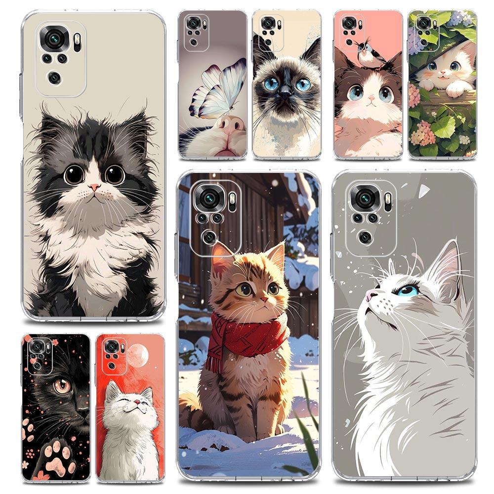 Phone Case For Xiaomi Redmi Note 15 14 13 12 4G 10 11 Pro Plus 5G 14C 13C 12C 10C Soft TPU Cover Daily Life of Cute Cats