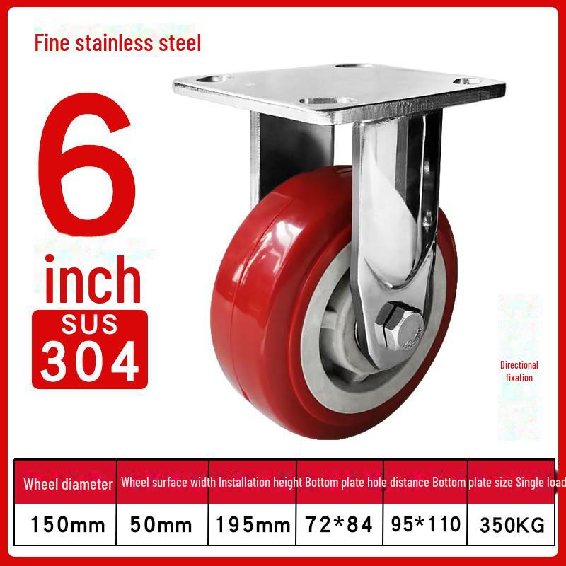 Medium 304 Stainless Steel Silent Caster Wheels with Brakes - Available In 3", 4", and 5" Sizes (Anti-Rust & Labor-Saving)