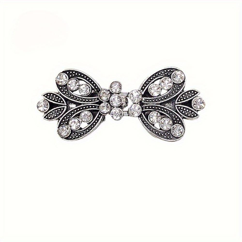 Rhinestone Sweater Clip. Alloy cape & collar clasp for scarves, waist & clothing. Enhances any outfit.