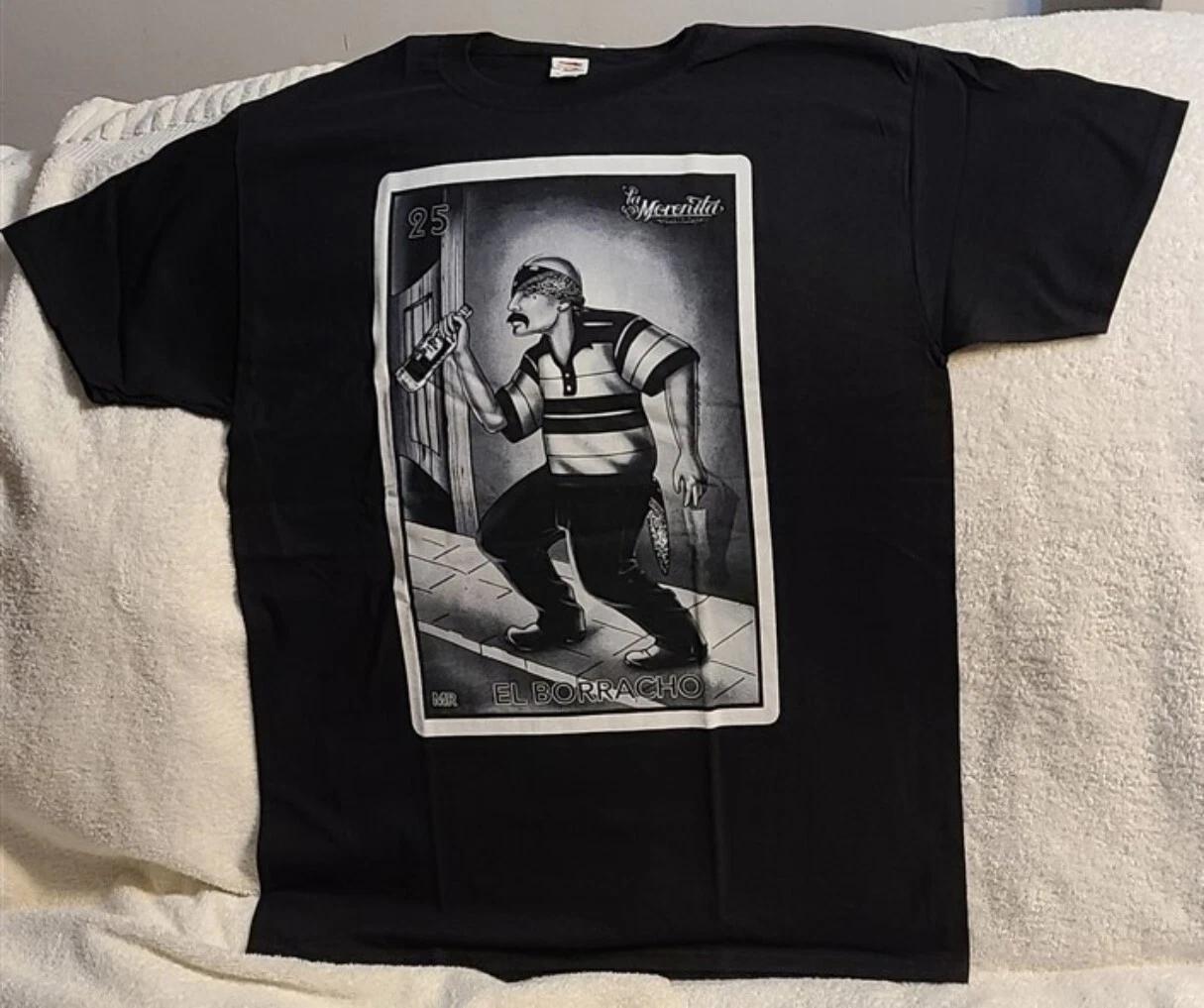 MR EL BORRACHO DRUNK MAN MEXICO LOTERIA CARD DRINKING ALCOHOL T-shirt S