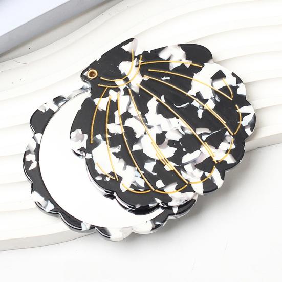 Muschelform Make-up Spiegel Tragbarer Reise Essigsäure Faltbarer Schminkspiegel Leichtgewichtiger Frauen Mädchen Handspiegel