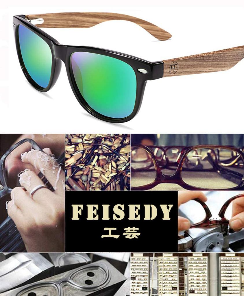 Wooden Sunglasses for Polarized UV400 UV for Hard Case B2448 [FEISEDY] Men, Sunglasses, Protection, Protection, Handmade,