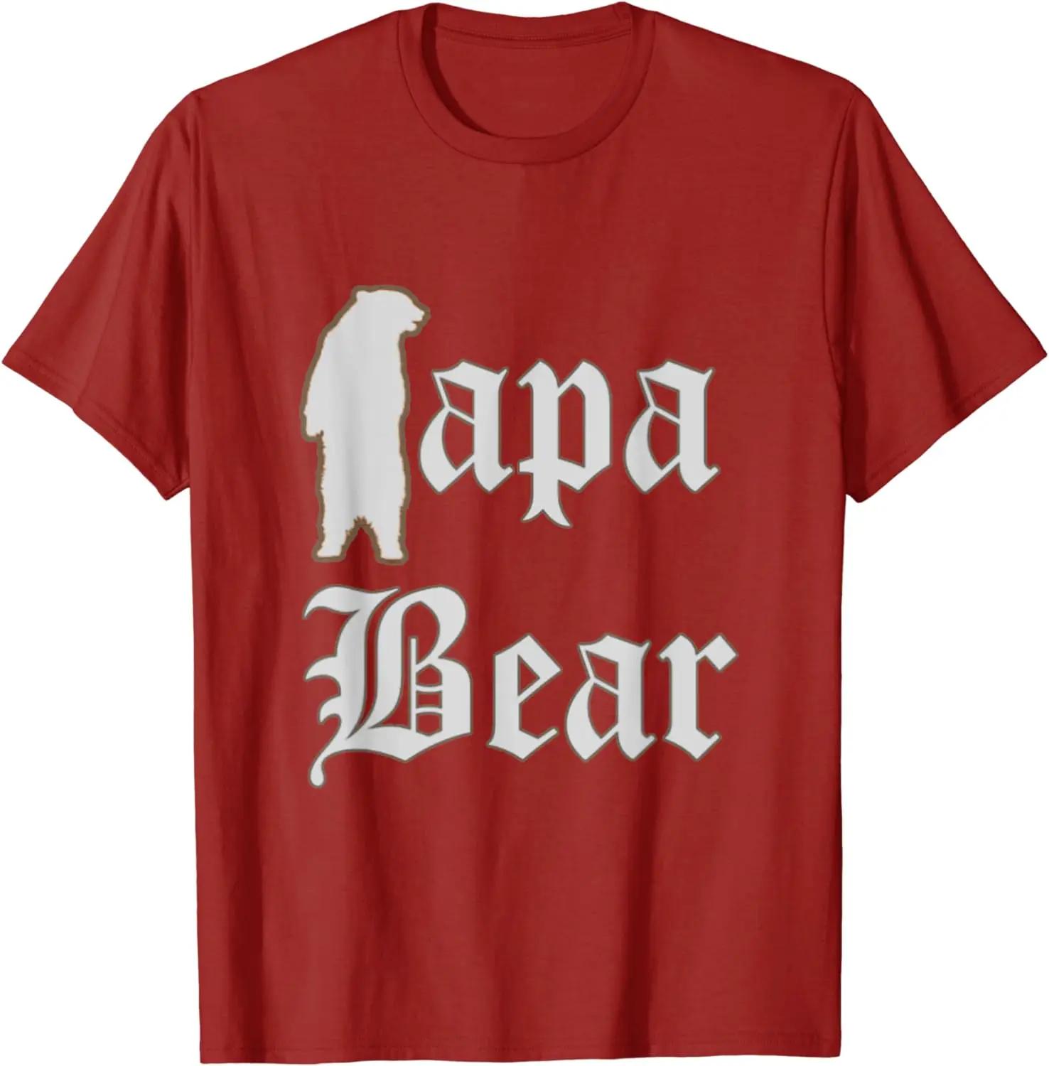 Papa Bear TShirt 100 Cotton ONeck Summer Short Sleeve Casual Unisexs Tshirt Size S3XL S