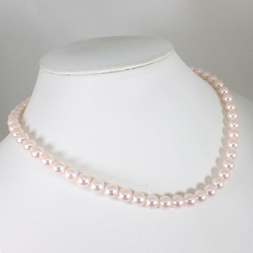 [Used] Akoya Pearl/Pearl Silver 7.0-7.5mm Pearl Necklace/j19-34