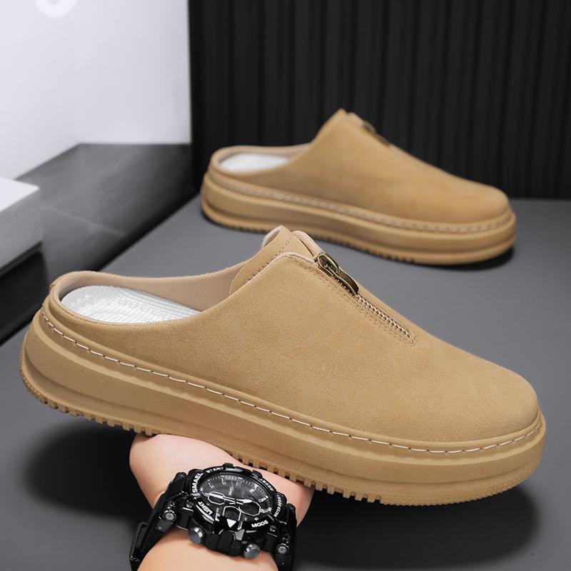 Fashion New Arrival Men's Slippers Outdoor Soft Muller Shoes Non-Slip Sole Half Drag Comfortable Male Walking Shoes Casual Lazy Flats