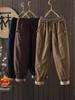 Winter Plus Size Elastic Waist High-Rise Quilted Cotton Pants for Women
