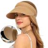 Summer Women's Wide-brimmed Sun Hat Foldable Solid Color Leisure Holiday Empty Top Breathable Straw Hat UV-proof Beach Hat