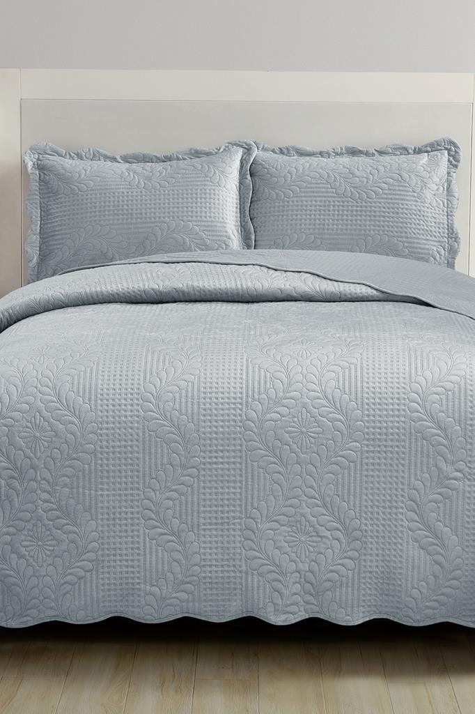 

Комплект покрывала Sevda Micro Soft, покрывало 250х240 см с наволочкой, полноразмерный, двуспальная кровать, серый